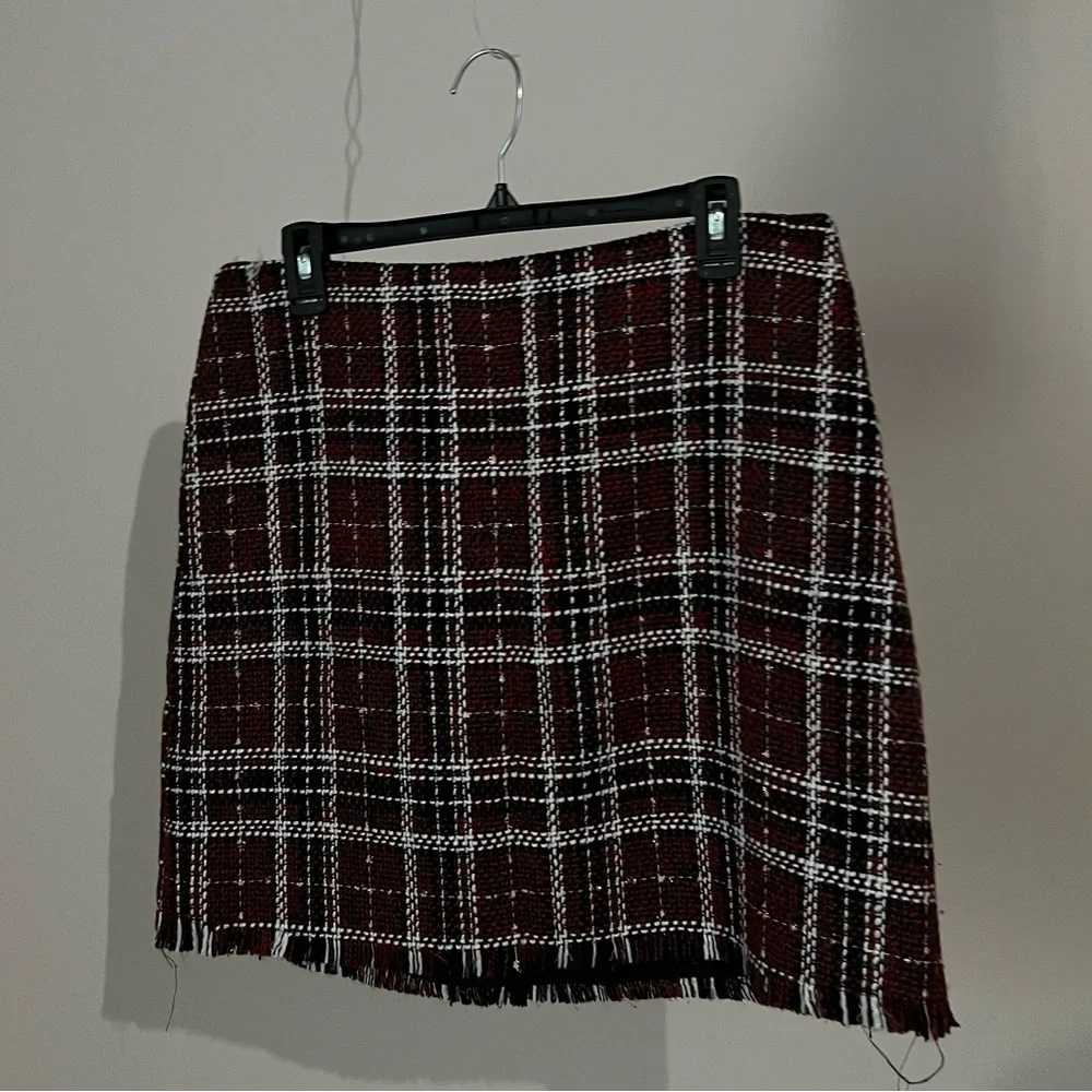 sanctuary black and red plaid mini skirt size xl